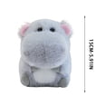 thumbnail image 3 of Cute Sitting Hippo Stuffed Animal 5.91 Inch Soft Gray And White Plush Toy For Bedtime Decor And Companion Gifts, 3 of 6