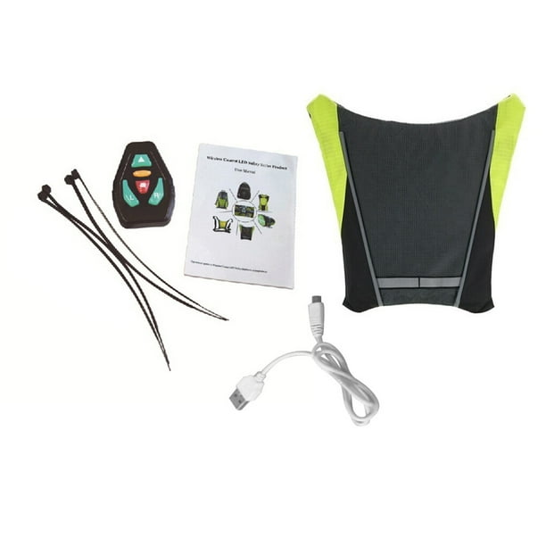 Chaleco de ciclismo Naiovety brillante para bicicleta gris oscuro con indicador de luz de giro