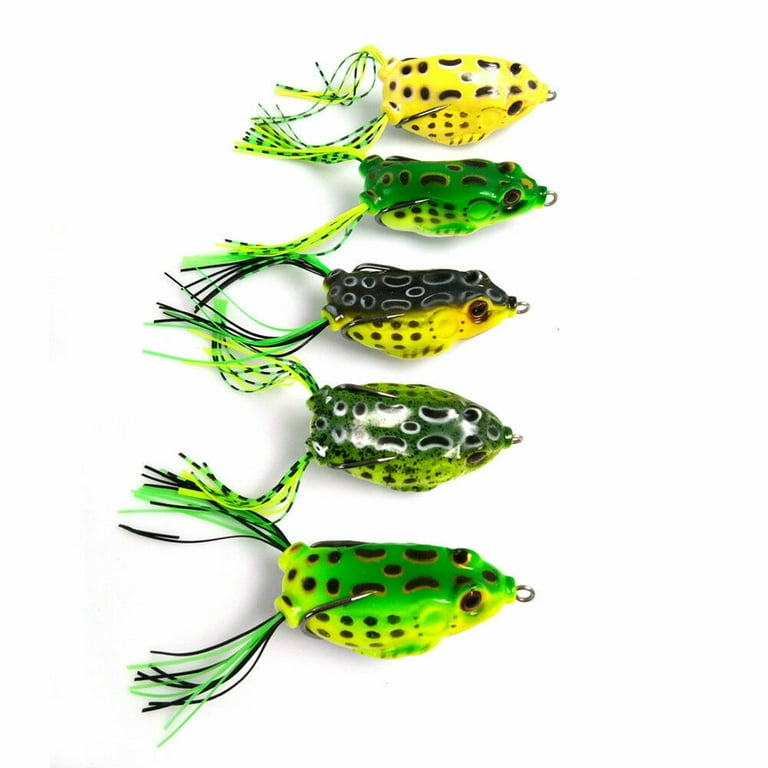 5pcs Soft Frog Topwater Simulation Fishing Lures - 6cm, 13G, Snakehead Bait