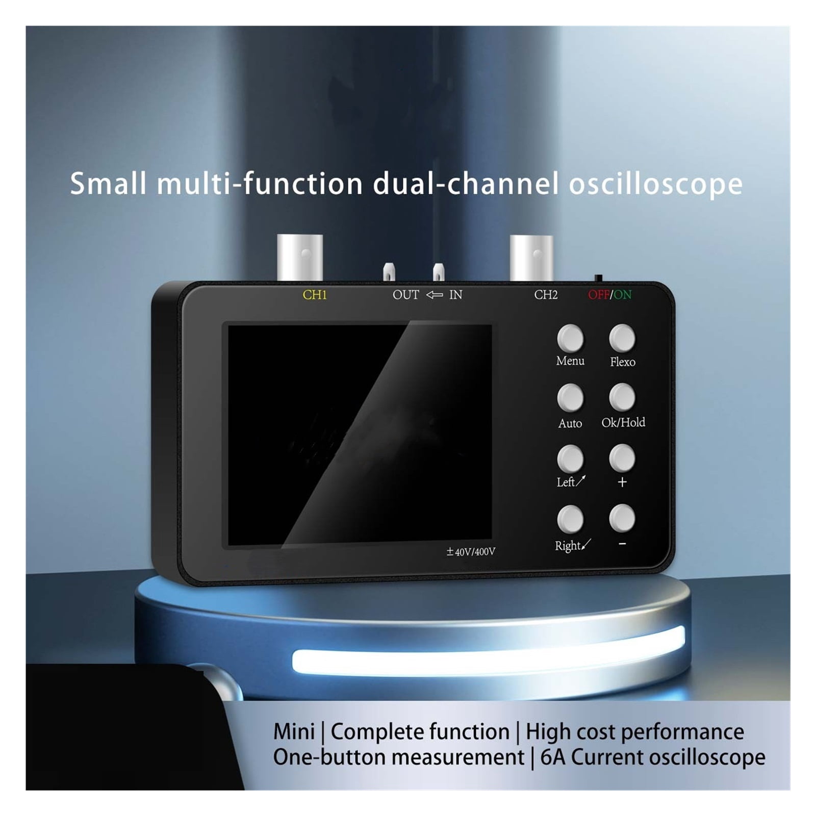 2 Channels Digital Oscilloscope 50M Sampling Rate 10Mhz Analogue Bandwidth Lissajous Patterns 6A Current Waveform Measurement ,Professional Designed