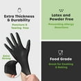 thumbnail image 3 of [100 Count] Black Nitrile Disposable Gloves 6 Mil. Extra Strength Latex & Powder Free, Textured Fingertips Gloves, 3 of 6