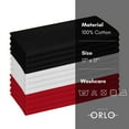 thumbnail image 6 of House of Orlo Multicolor Dinner Cotton Napkins, 12 Pack, 17"x17", Red-White-Black, 6 of 6