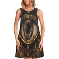 thumbnail image 1 of Fotbe Mystical Golden Eye Vestido de Verano sin Mangas para Mujer – Vestido Midi Línea A, Estilo Camiseta Floral, Vestido Playero Casual y Fluido, 1 of 7