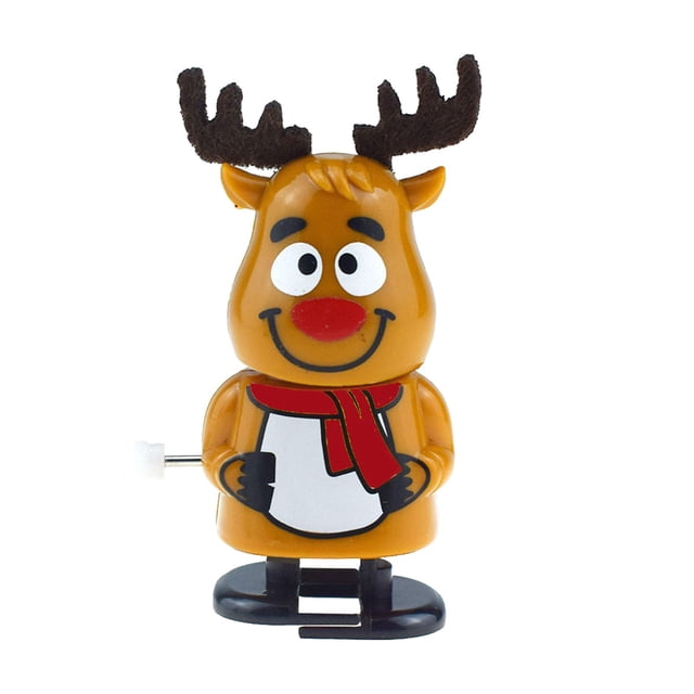 Christmas Wind-Up Jumping Toy Assortment, Novelty Clockwork Party Favors for Kids, Plastic Animated Character Figures, Stocking Stuffers, Holiday Gift Bag Fillers (7x5x4.2cm)