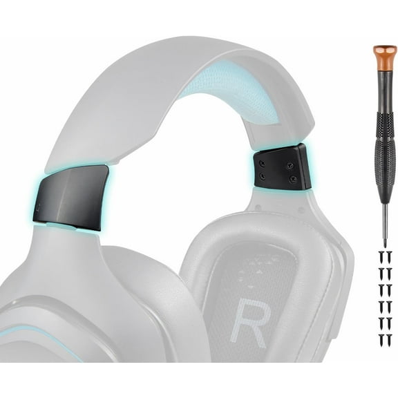 SOULWIT Headband Side Cover Slider for Logitech G432/G332/G430/G230/G231/G930/G431 Headphones, End Caps Replacement Repair Kit Accessories - Black