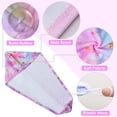 thumbnail image 5 of FacoFaco Pack of 2 Microfiber Hair Towel Wrap for Kids Rapid Drying Turbans for Wet Hair with Button Women & Girls Long, Curly Hair, Pink, 5 of 14