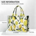 thumbnail image 3 of Large Capacity Tote Bag,Yellow Lemon Fruit Berries Beige Pattern Handbag Fashion Luxury Tote Bag,15.7"x13"x 5.1" Inches,Laptop Compatible, 3 of 6