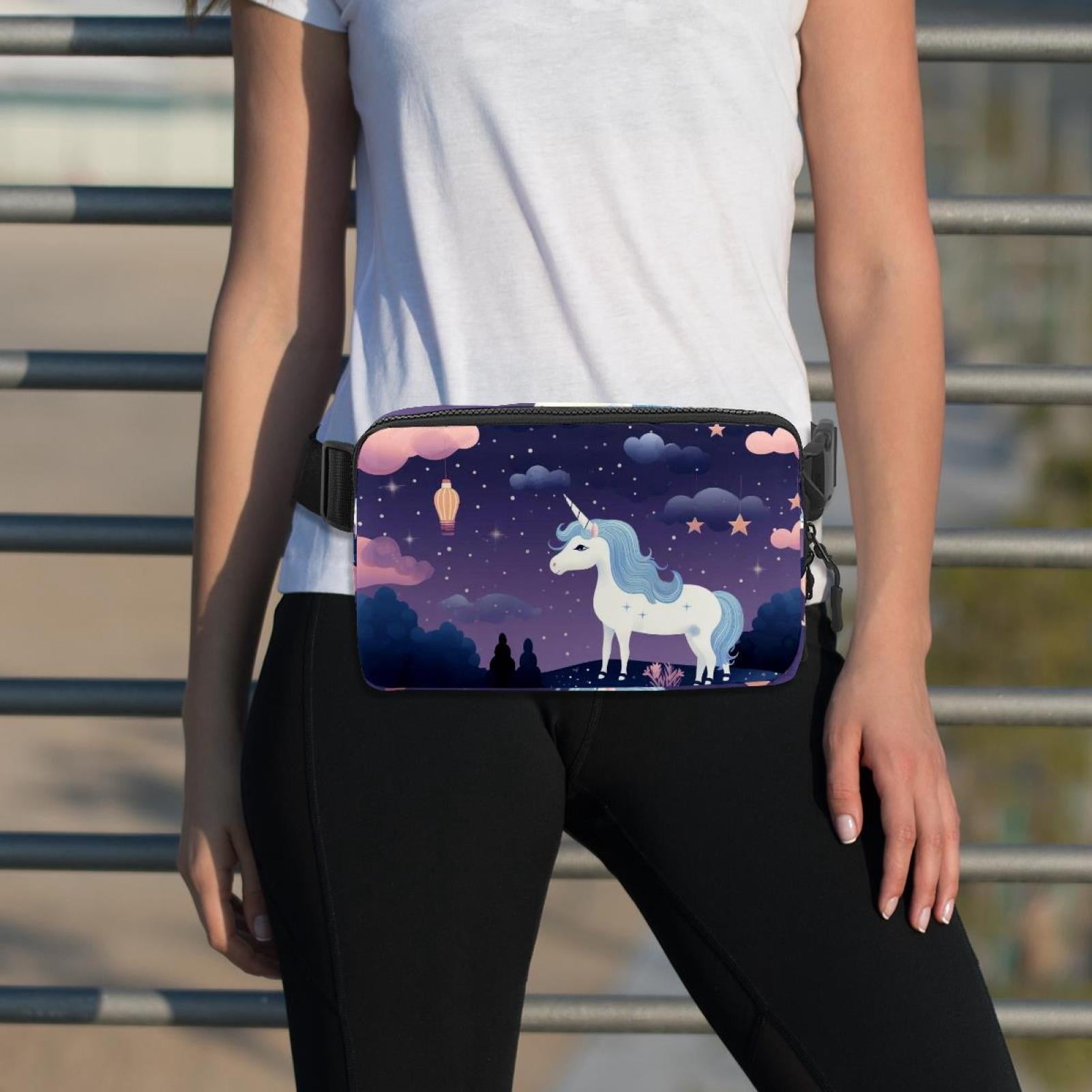 Star Unicorns Lightweight Adjustable Running Belt with Extension Strap - Unisex Fanny Pack Belt Bag
