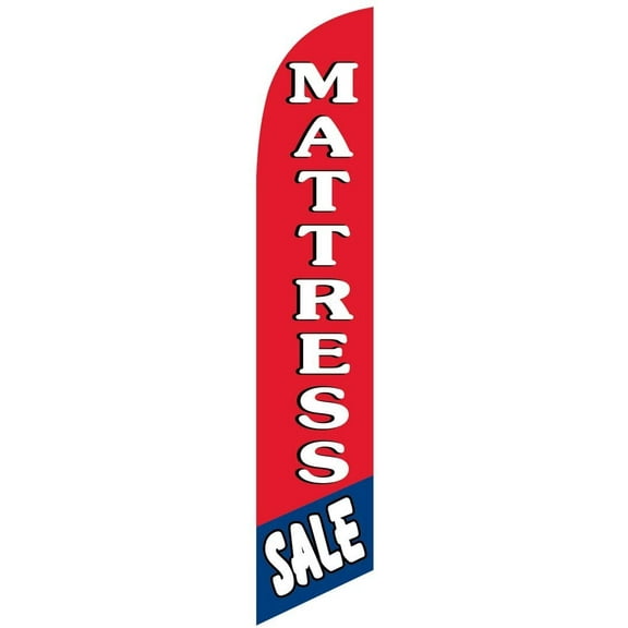 Mattress Sale red/blue Feather Banner Swooper Flag - NO WIND REQUIRED - Replacement FLAG ONLY