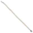 thumbnail image 3 of White Sterling Silver bracelet Pearl Freshwater Rhodium 4-5mm FWC, 3 of 3