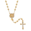 14K Gold Plated Sterling Silver Crystal Rosary Yellow Necklace 26"
