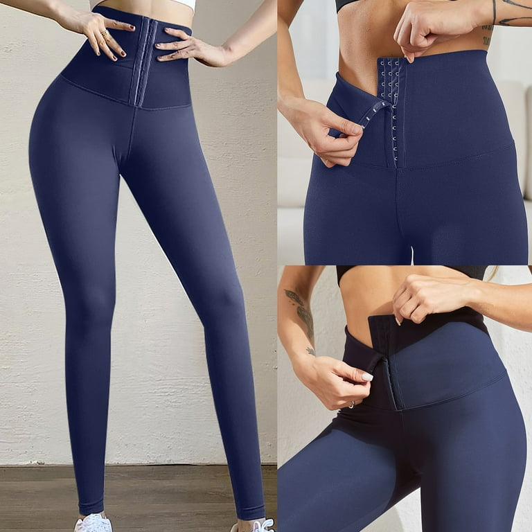 Efsteb Women Booty Yoga Pants High Waisted Tummy Control Leggings Leggings  Athletic Fitness Booty Lift Pant Sport Yoga Pants Body Shaping Breasted