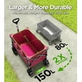 thumbnail image 2 of Beach Wagon,Collapsible-Wagon 220lbs with Big Wheels FoldableWagon Carts,Portable Utility for Garden Grocery Sports Camping All Terrain-Pink, 2 of 8