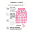 thumbnail image 3 of TrailCrest by Treel Kids Hooded Fleece Jacket – Warm Zip Up Plaid Coat with Pockets, Checkered Winter Outerwear, Pink & White Plaid, 3T, 3 of 5