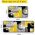 thumbnail image 2 of Yellow Black Abstract Kitchen Mats for Floor, Modern Kitchen Rugs Set of 2 Carpet Area Rug, Modern Farmhouse Decor, Geometric Grey Modern Yellow Kitchen Decor and Accessories, 17x30 and 17x47 Inch, 2 of 6