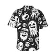 thumbnail image 3 of Daiia Black White Spooky Ghosts Hawaiian Shirt for Men Gentle Cotton Regular Short Sleeve Casual-Small, 3 of 9