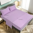 thumbnail image 6 of PiccoCasa 4 Pieces Bed Sheets Set with Flat Sheet, Fitted Sheet and Pillowcases King Light Purple, 6 of 6