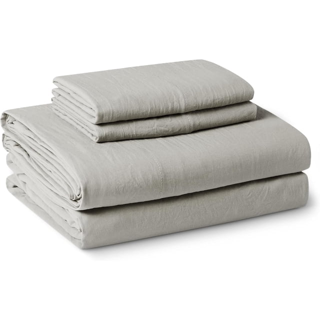 Brushed Microfiber Sheet Set, Extra Soft with Natural Texture, 4-Piece, Full, Grey