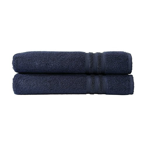 Linum Home Textiles Denzi Premium Authentic Soft 100% Turkish Cotton Luxury Hotel Collection Bath Towel, Set of 2, Twilight Blue