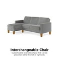 thumbnail image 6 of Novogratz Bowen Sectional Sofa with Reversible Chaise and Floating Ottoman, Gray Chenille, 6 of 9