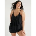 thumbnail image 3 of Time and Tru Women's and Women's Plus Tiered Tankini Swim Top, Sizes S-3X, 3 of 6