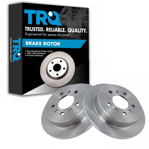 TRQ Rear Brake Rotors Set Solid Fits Select 2008-2009 Buick LaCrosse 2006-2010 Chevrolet Impala 2006-2007 Monte Carlo