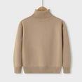 thumbnail image 3 of HAOTAGS Turtleneck Sweaters for Boys Girls, Long Sleeve Cotton Pullover Top for Fall Winter Khaki 14 Years, 3 of 4