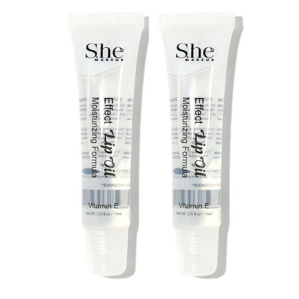 S.he Vitamin E Lip Oil Lip Gloss 0.5 Oz [CLEAR] 2 PCS * BEAUTY TALK LA