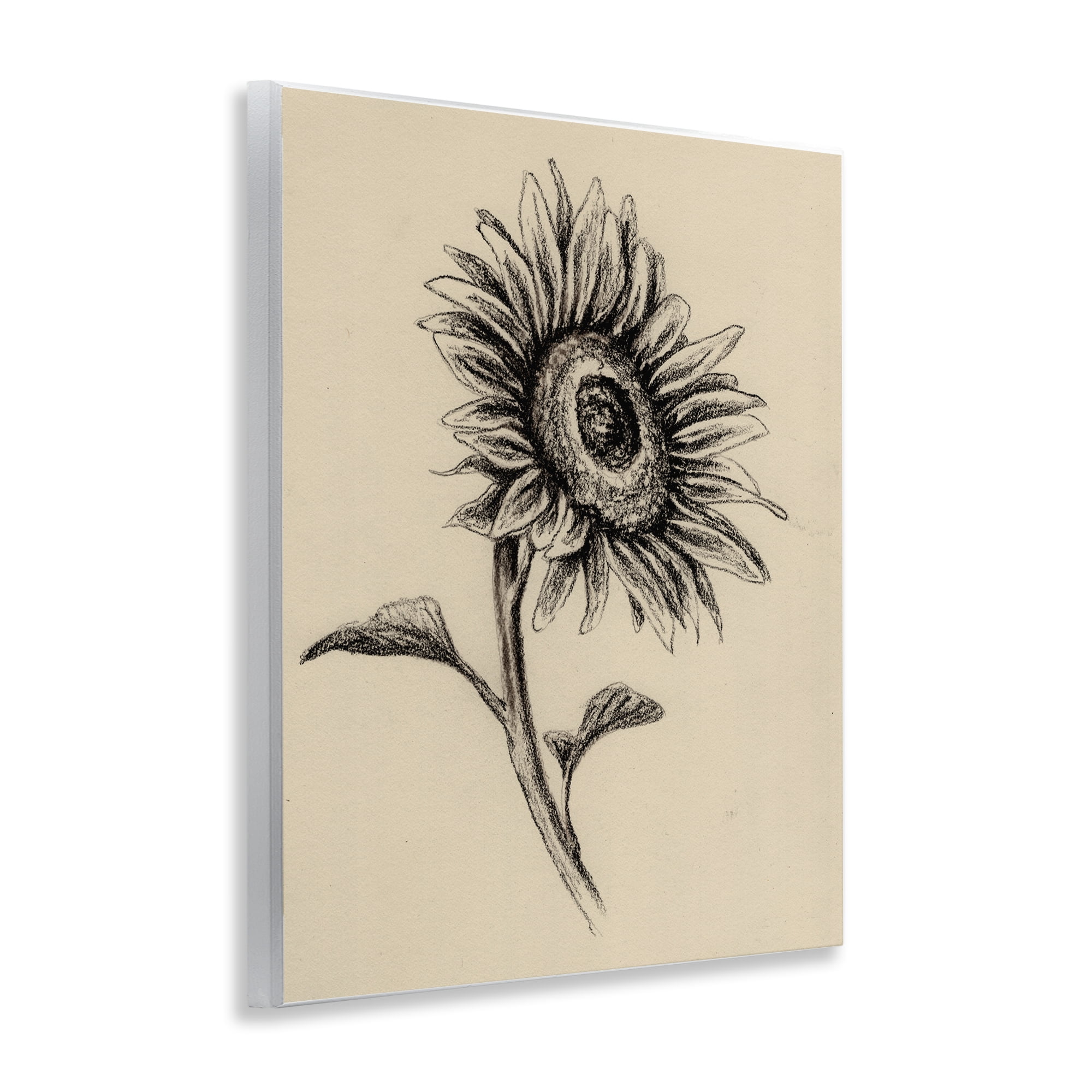 Stupell Industries Sunflowers in Charcoal Wall Plaque Art, design by Leah Noel Art