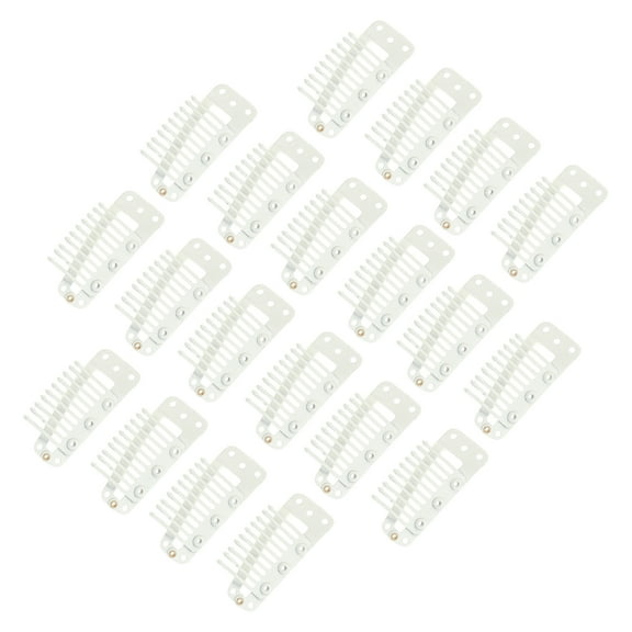 Unique Bargains 20 Pcs 10-Teeth Snap Wig Hair Clips for Hair Extension Beige