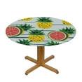 thumbnail image 3 of JEUXUS Fitted Tablecloth with Backing Elastic Edge Design Table Cover Waterproof Oil-Proof Table Cloth Stain-Resistant Wipeable for Round Table - Pineapple, 3 of 7