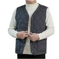 thumbnail image 5 of ZCFZJW Mens Winter Sherpa Fleece Lined Vest Casual Sleeveless Button Up Plush Thicken Warm Outdoor Travel Vest Jacket with Pockets Gray XXL, 5 of 5