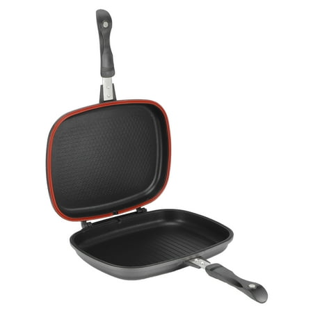 

Grill Pan Alumnium Portable Pan Energy Saving Saving Time Black For Home Restaurant