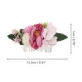 thumbnail image 2 of Unique Bargains 1 Pc Women's Durable Simulated Flowers Side Comb for Parties Rose Red Polyester Fabric Iron, 2 of 4