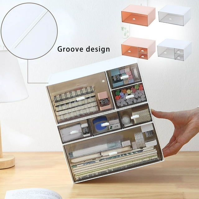 Box Organizer Storage Drawer Shelf Cosmetics Brush Lipsticks Nail Dressing Makeup Case Table Sorting Rack Supplies White Single Grid