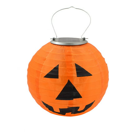 Solar Light Waterproof LED Pumpkin Lantern Hanging Lamp Halloween Decor ...