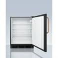 thumbnail image 3 of ADA compliant built-in undercounter all-refrigerator for general purpose or commercial use, with lock, auto defrost operation, copper handle, and black exterior, 3 of 4