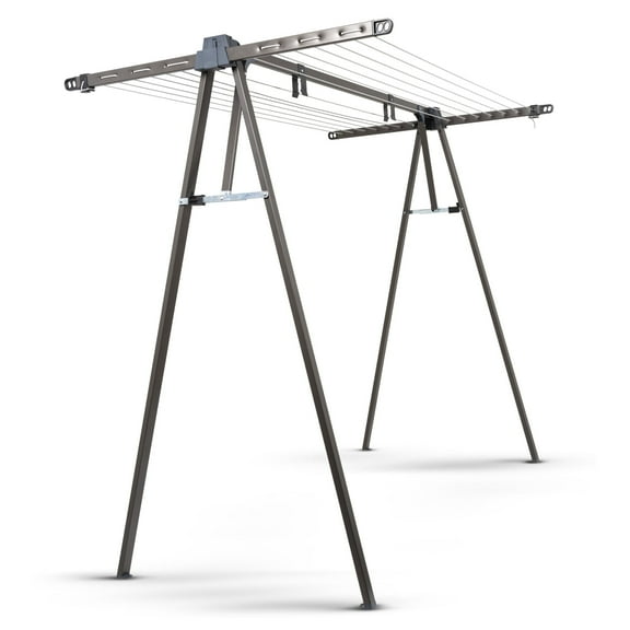 Daytek Portable "A-Frame" Clothesline, Steel, Indoor-Outdoor, 72 feet Drying Space, Asteroid Pearl Color