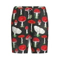 thumbnail image 4 of Fotbe Red Mushrooms Pajama Shorts for Men, Men's Pajama Bottoms, Sleepwear,Short Pajama Pants-Medium, 4 of 9