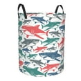 thumbnail image 2 of Balery Colorful Shark Round Laundry Basket with Handles Waterproof Freestanding Laundry Hamper for Clothes Toys in the Dorm and Family-Small, 2 of 8