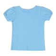 thumbnail image 4 of TTAO Kids Girls' 100% Cotton Short Puff Sleeve Tee Tshirt Tops for School Play Light Blue 4T, 4 of 5