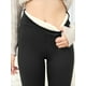 thumbnail image 2 of Solid Sherpa Warm Plush Lining Leggings, Casual Stretchy Long Length High Waist Leggings, Women's Clothing, 2 of 5