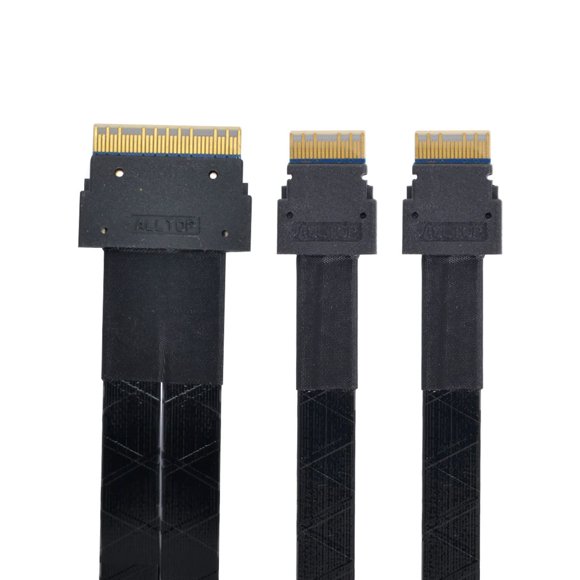 PCI-E Ultraport Slimline SAS Slim 4.0 SFF-8654 8i 74pin à Double SFF-8654 4i Câble 38Pin 40cm PCI-Express
