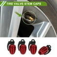 thumbnail image 2 of Unique Bargains 4 Pcs Tire Valve Stem Caps Decorative Grenade Shape Tyre Valve Dust Covers Aluminum Alloy Plastic  Red 36.5mm, 2 of 7
