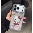 thumbnail image 2 of Fashion 3D Cute Cartoon Sanrio KT Phone Case For iPhone 17 16 15 14 13 12 Hard Cover With Bracelet, 2 of 6