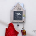 thumbnail image 4 of Hanging Wooden Board Key Holder with 3 Hooks Wooden Black Board for Entrance Hallway, 4 of 5