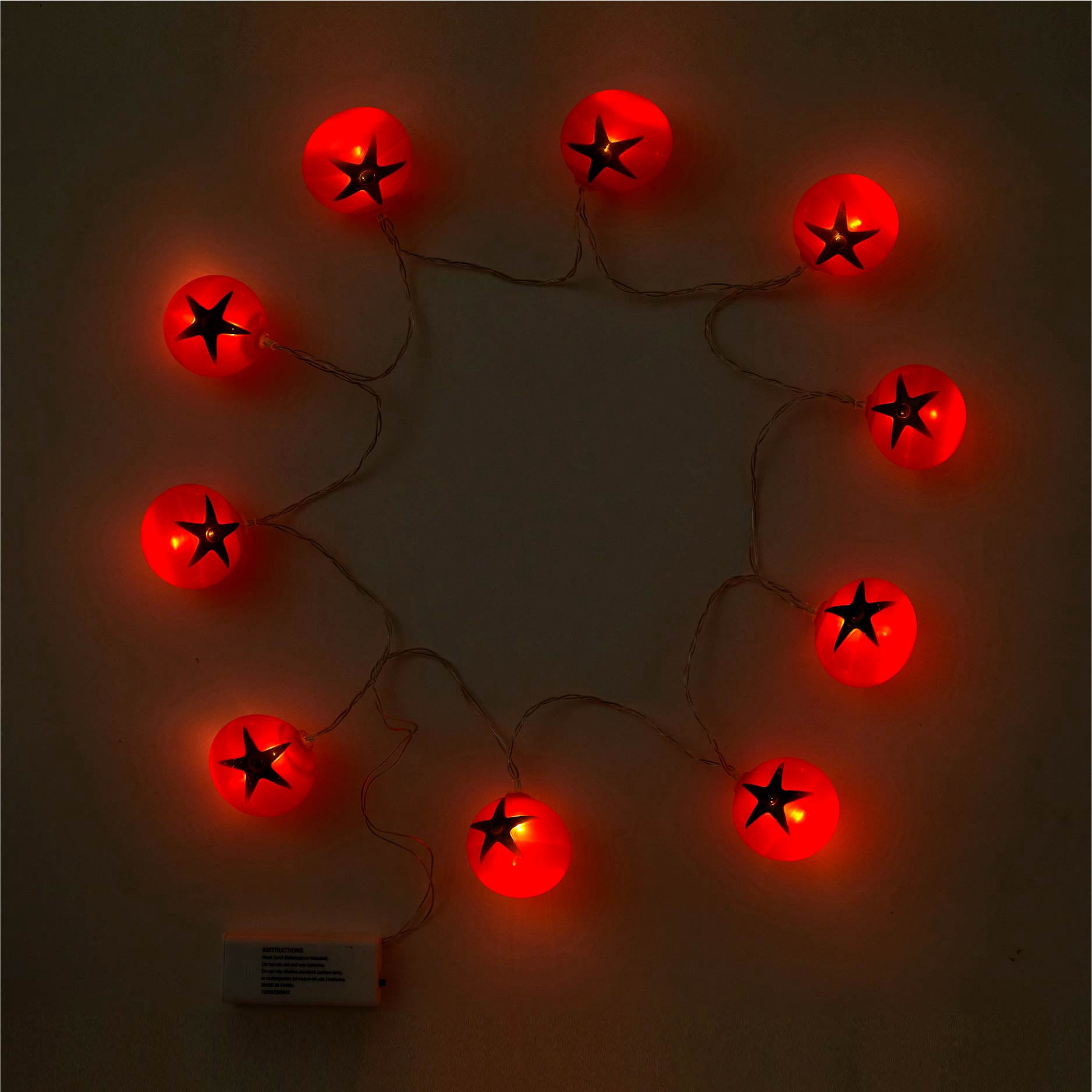 TOTONOE LIGHT LEDライト Urban Shop Indoor 5.5' Battery Operated Tomato Figural LED String