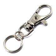 OUNONA 50 Pcs Keychain Hooks with Swivel D-rings Heavy Duty Snap Lobster Claw  Clasp Hooks for Lanyard 