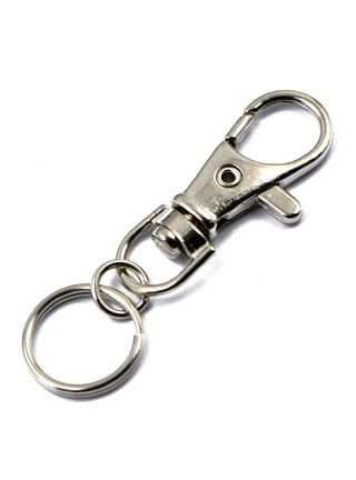 10pcs 1 Silver Keychain With Swivel Snap Hook,2557mm Split Key Ring Swivel  Hook,key Chain Loop for Keyring Accessories 