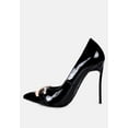 thumbnail image 5 of COCKTAIL Buckle Embellished Stiletto Pump Shoes in Black, 5 of 6